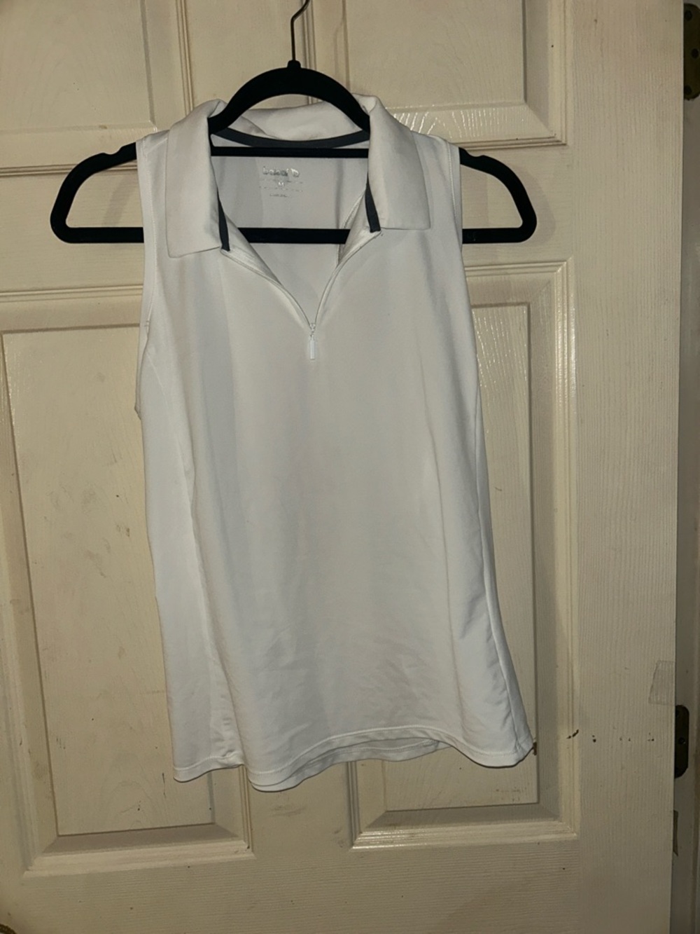Baleaf White Sleeveless Zip Polo Tank golf shirt or athletic sz medium M